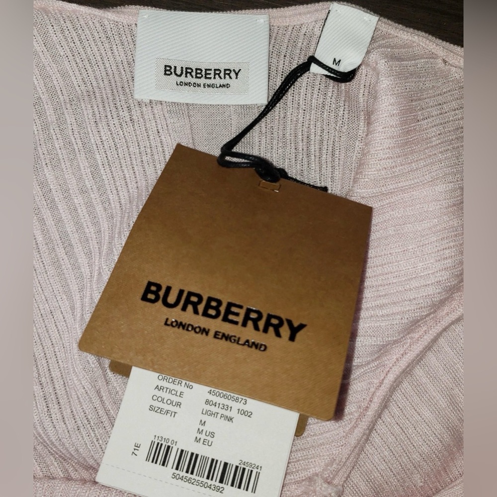 Burberry Pale Pink Ribbed Scoop Tank Top - Picture 5 of 7